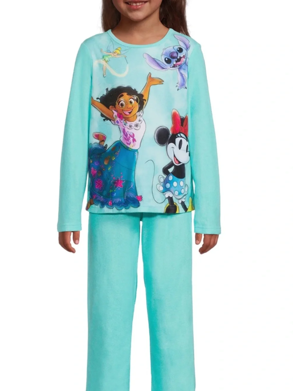 Disney Girls Licensed Character Long Sleeve Top and Pants Sleep Set, 2-Piece